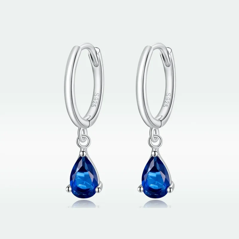 (image for) Pandora Style Silver Dangle Earrings, Drop - SCE1018-BU - View 5