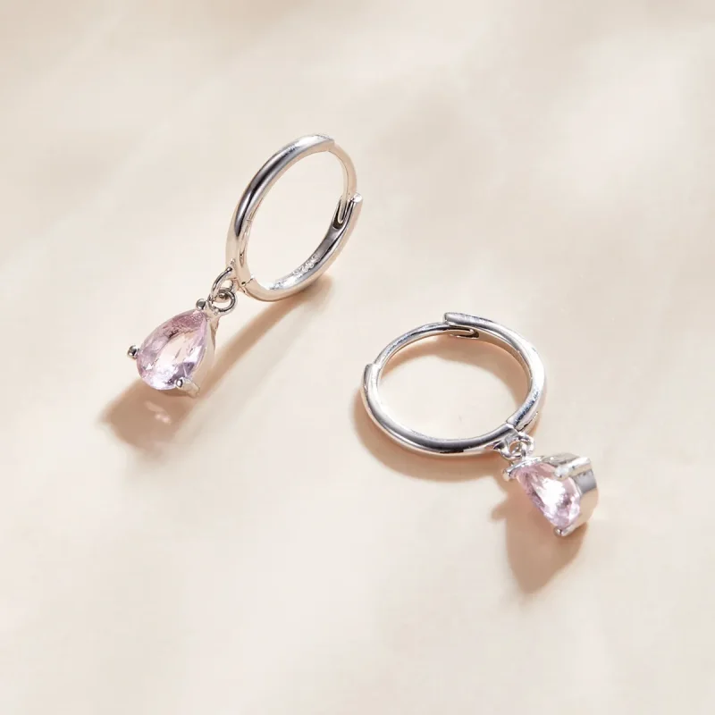 (image for) Pandora Style Silver Dangle Earrings, Drop - SCE1018-PK - View 2