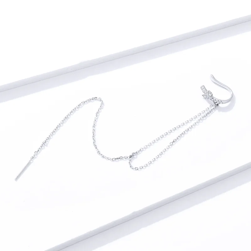 (image for) Pandora Style Silver Dangle Earrings, Fresh Grass - BSE363 - View 2