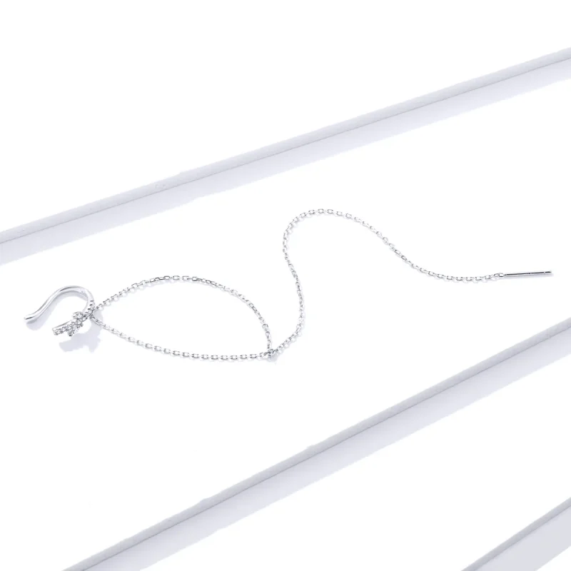(image for) Pandora Style Silver Dangle Earrings, Fresh Grass - BSE363 - View 3
