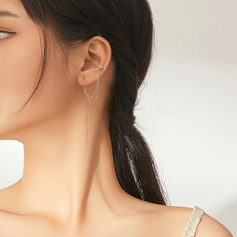 (image for) Pandora Style Silver Dangle Earrings, Fresh Grass - BSE363 - View 6