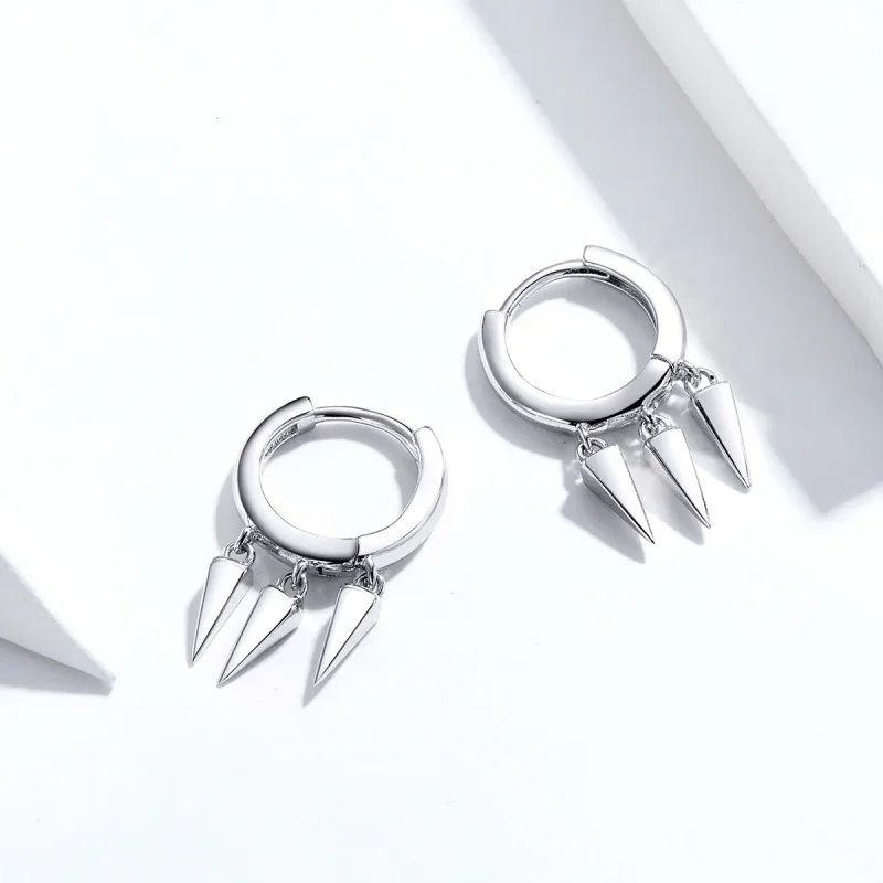 (image for) Pandora Style Silver Dangle Earrings, Geometric - SCE779 - View 2