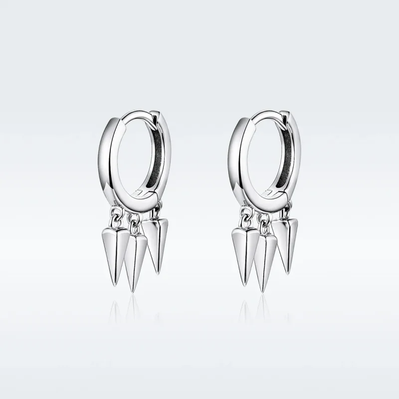 (image for) Pandora Style Silver Dangle Earrings, Geometric - SCE779 - Product Image