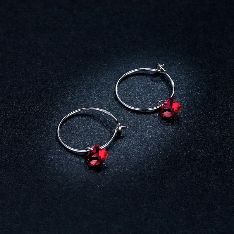 (image for) Pandora Style Silver Dangle Earrings, Heart - BSE317 - View 9