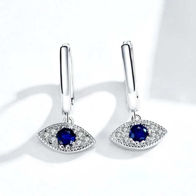 (image for) Pandora Style Silver Dangle Earrings, Lucky Eyes - BSE274 - View 3