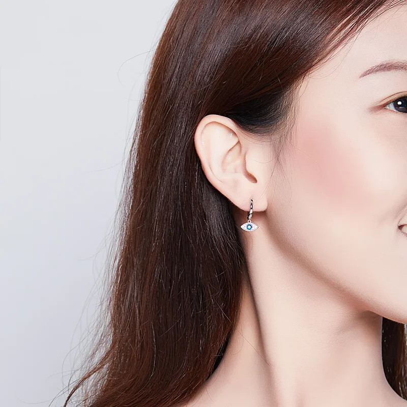 (image for) Pandora Style Silver Dangle Earrings, Lucky Eyes - BSE274 - View 5