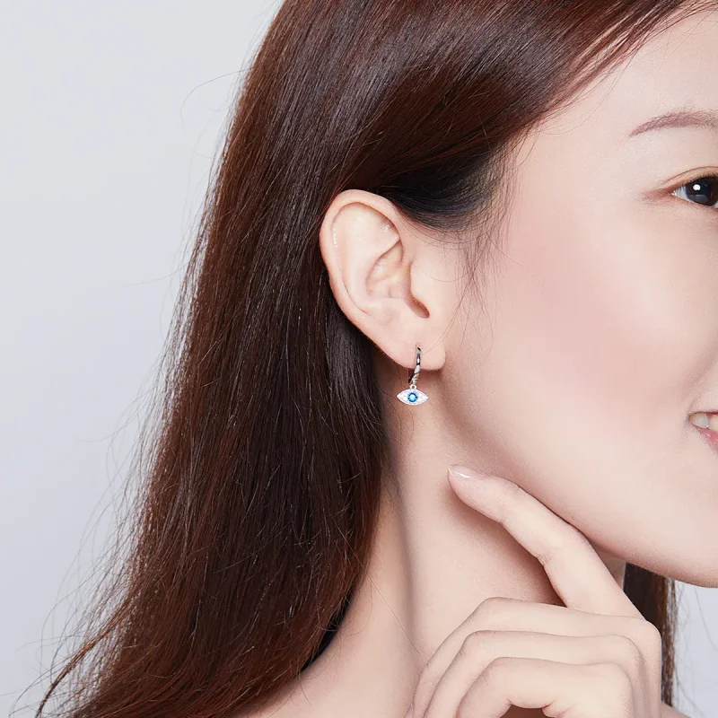 (image for) Pandora Style Silver Dangle Earrings, Lucky Eyes - BSE274 - View 6