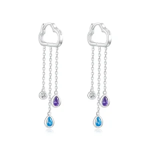 (image for) Pandora Style Silver Dangle Earrings, Rainy Clouds - BSE220