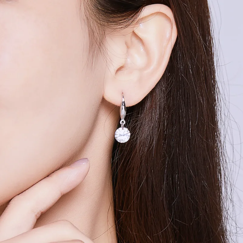 (image for) Pandora Style Silver Dangle Earrings, Shining Girl - BSE212 - View 5