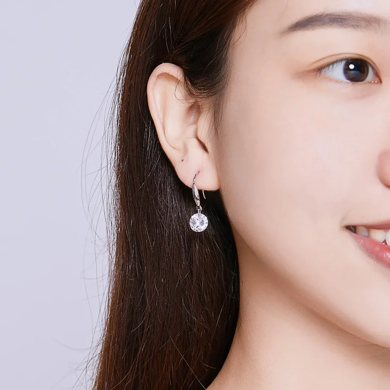 (image for) Pandora Style Silver Dangle Earrings, Shining Girl - BSE212 - View 6