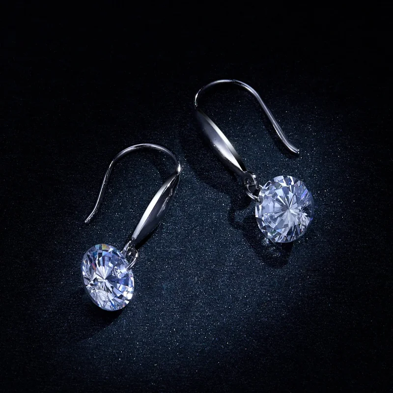 (image for) Pandora Style Silver Dangle Earrings, Shining Girl - BSE212 - View 8