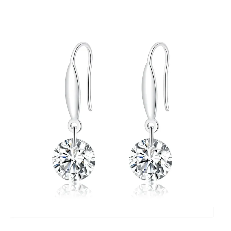 (image for) Pandora Style Silver Dangle Earrings, Shining Girl - BSE212 - Product Image