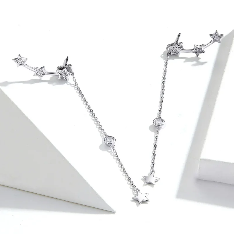 (image for) Pandora Style Silver Dangle Earrings, Shining Mango - SCE727 - View 2