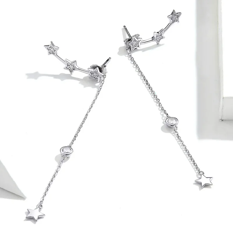 (image for) Pandora Style Silver Dangle Earrings, Shining Mango - SCE727 - View 4