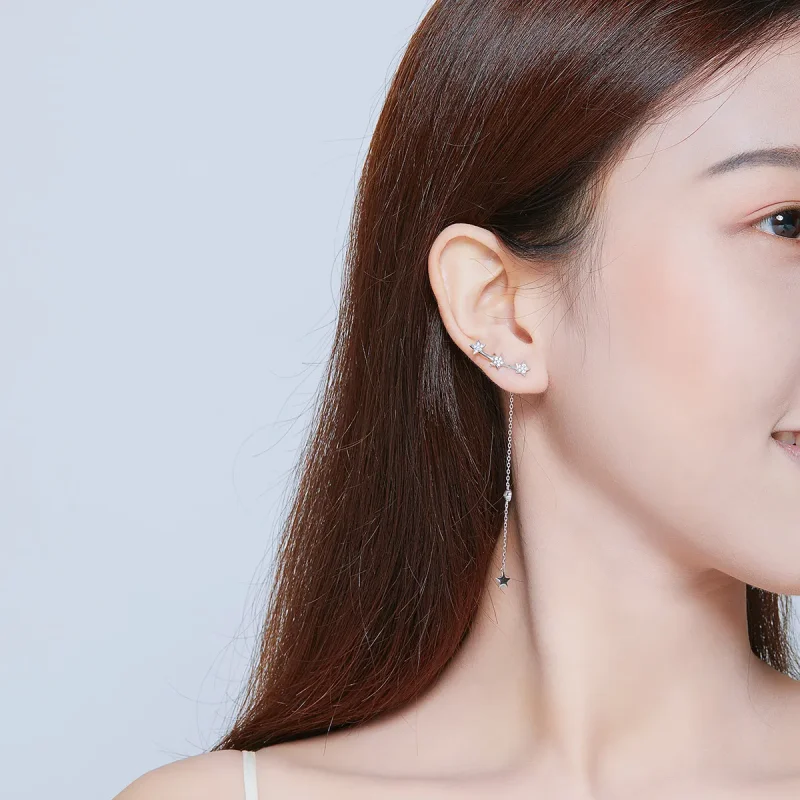 (image for) Pandora Style Silver Dangle Earrings, Shining Mango - SCE727 - View 6