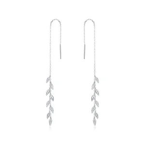 (image for) Pandora Style Silver Dangle Earrings, Shiny Wheat - BSE447