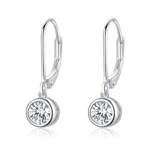 (image for) Pandora Style Silver Dangle Earrings, Spacer-Bead - SCE747