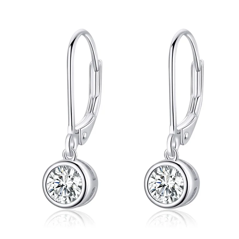 (image for) Pandora Style Silver Dangle Earrings, Spacer-Bead - SCE747 - Product Image