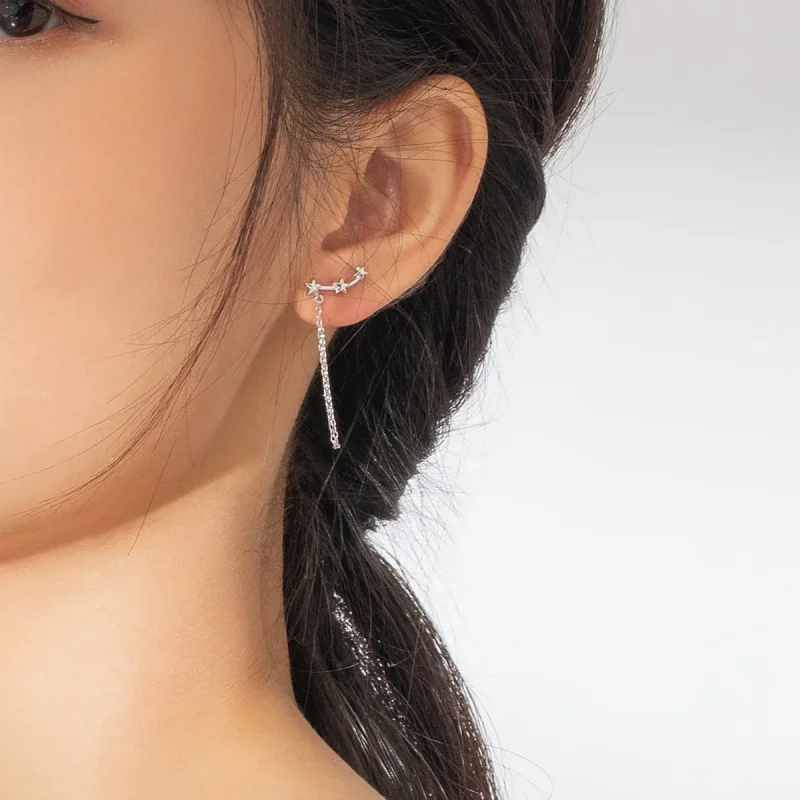 (image for) Pandora Style Silver Dangle Earrings, Starry - BSE361 - View 7