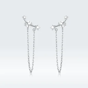 (image for) Pandora Style Silver Dangle Earrings, Starry - BSE361