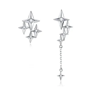 (image for) Pandora Style Silver Dangle Earrings, Starry - BSE461