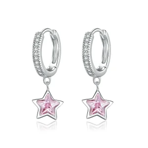 (image for) Pandora Style Silver Dangle Earrings, Stars - BSE414