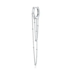 (image for) Pandora Style Silver Dangle Earrings, Tassel - SCE1115