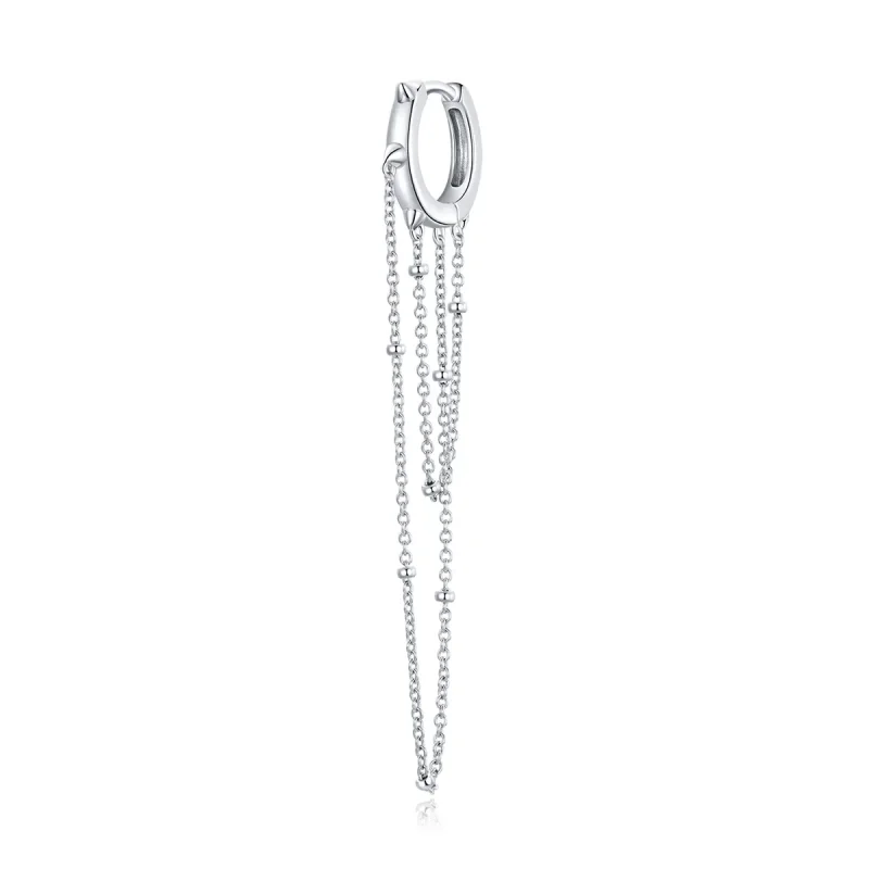 (image for) Pandora Style Silver Dangle Earrings, Tassel - SCE1115 - Product Image