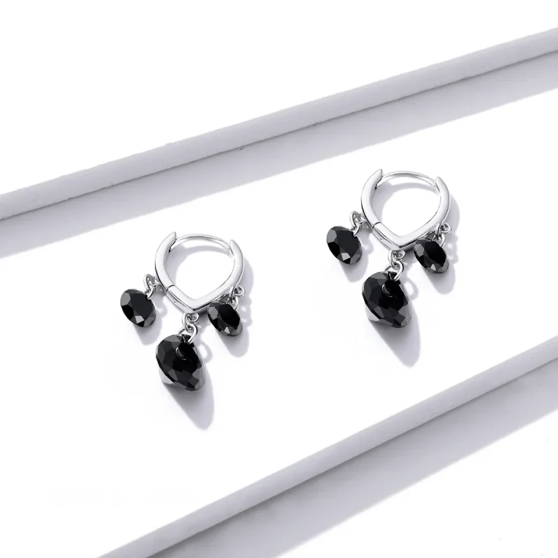 (image for) Pandora Style Silver Dangle Earrings, Water Drop - BSE401 - View 2