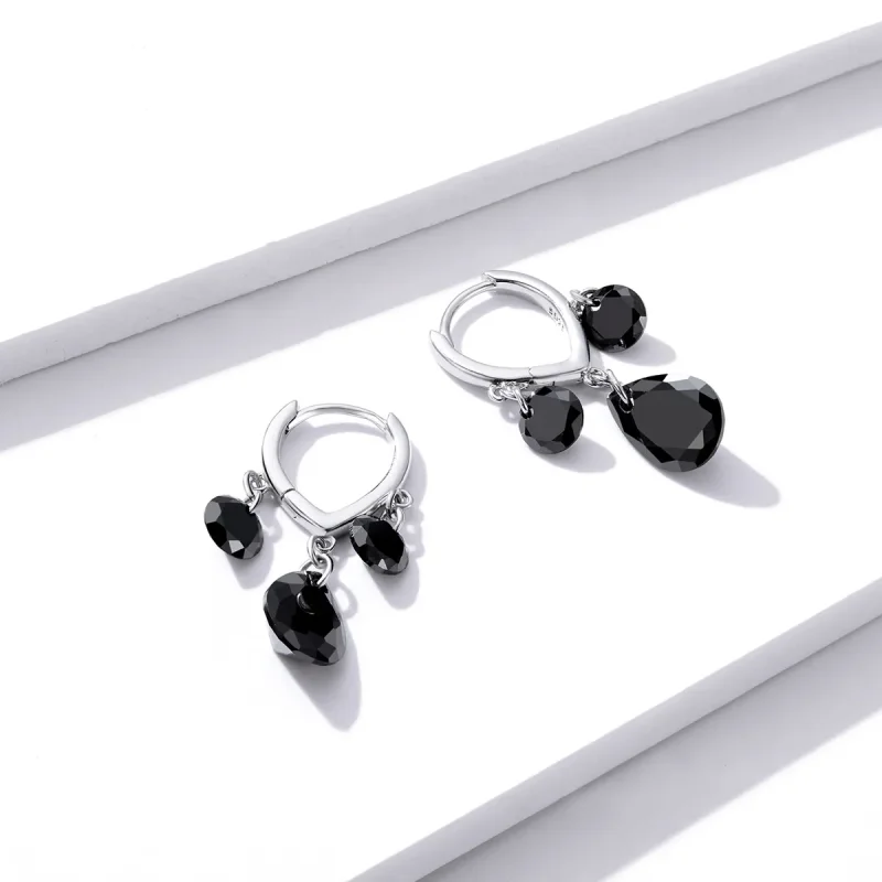 (image for) Pandora Style Silver Dangle Earrings, Water Drop - BSE401 - View 3