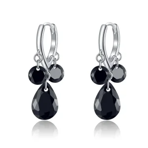 (image for) Pandora Style Silver Dangle Earrings, Water Drop - BSE401