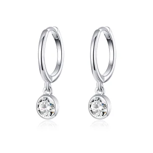 (image for) Pandora Style Silver Dangle Earrings, Zirconia - SCE830