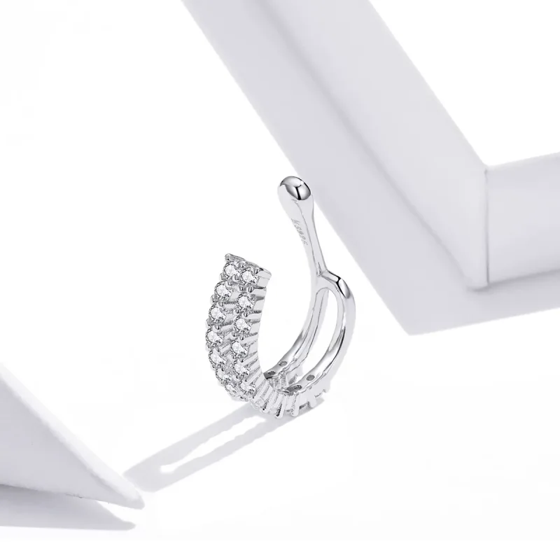 (image for) Pandora Style Silver Ear Clip, Dazzling - SCE904 - View 3