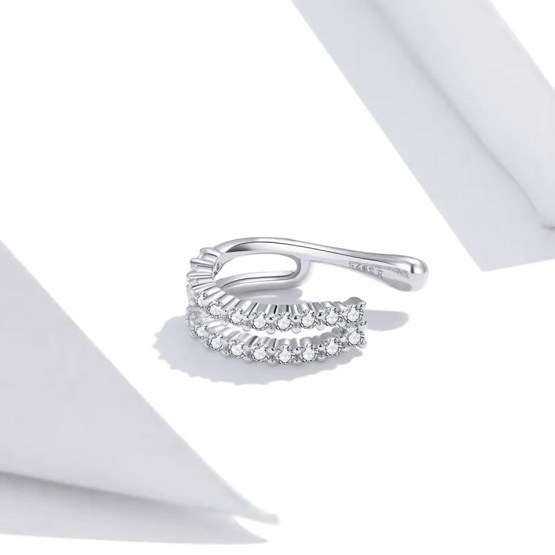 (image for) Pandora Style Silver Ear Clip, Dazzling - SCE904 - View 4