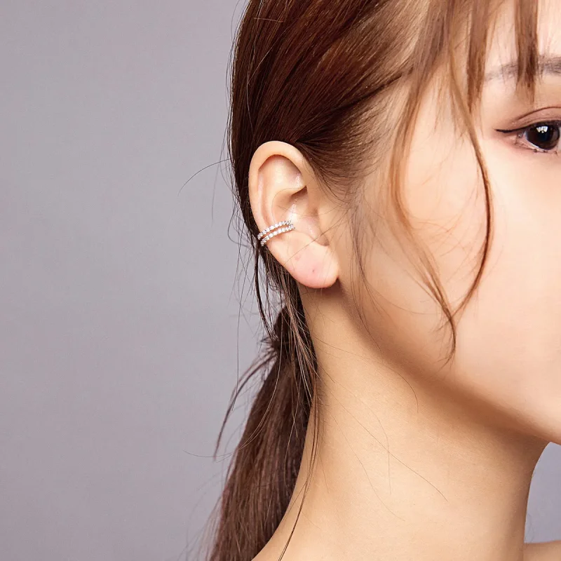 (image for) Pandora Style Silver Ear Clip, Dazzling - SCE904 - View 5