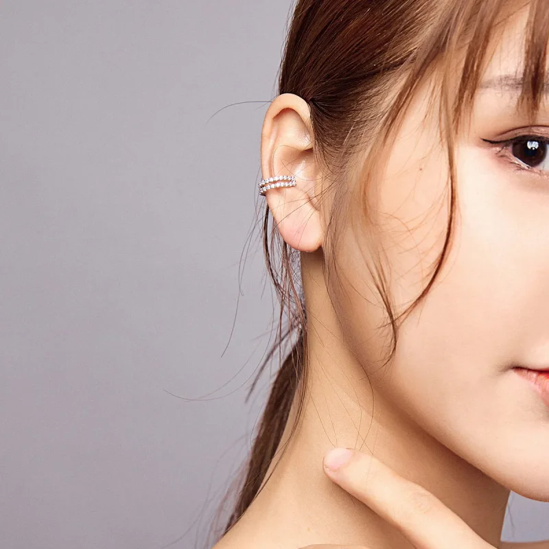 (image for) Pandora Style Silver Ear Clip, Dazzling - SCE904 - View 6