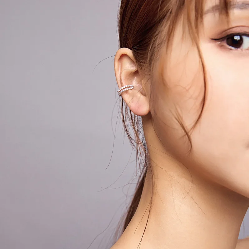 (image for) Pandora Style Silver Ear Clip, Dazzling - SCE904 - View 7