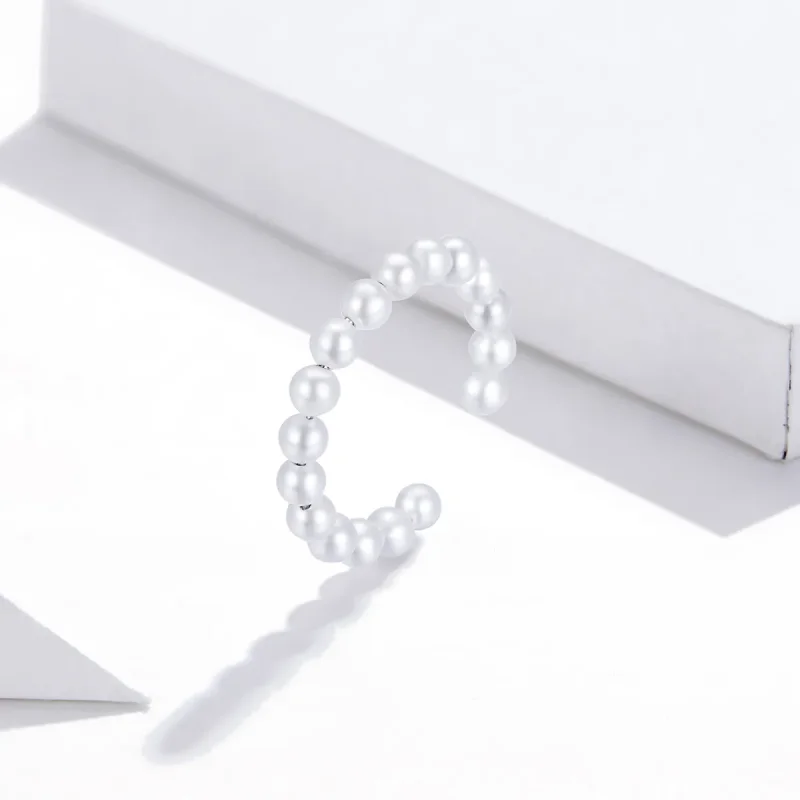 (image for) Pandora Style Silver Ear Clip, Open Beads - SCE1010 - View 2