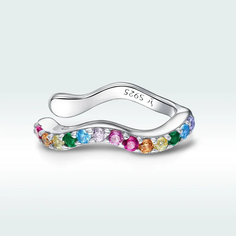 (image for) Pandora Style Silver Ear Clip, Rainbow - SCE894 - View 5