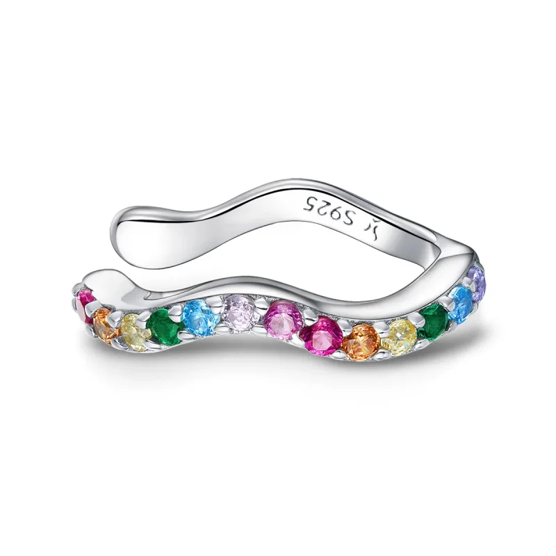 (image for) Pandora Style Silver Ear Clip, Rainbow - SCE894 - Product Image