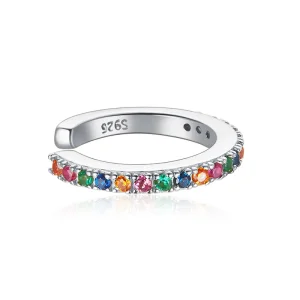 (image for) Pandora Style Silver Ear Clip, Rainbow - SCE993-A