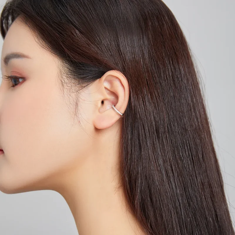 (image for) Pandora Style Silver Ear Clip, Single Ear Clip - SCE1022 - View 4