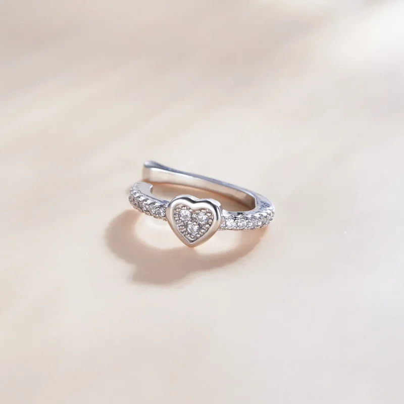 (image for) Pandora Style Silver Ear Clip, Single Ear Clip - SCE1023 - View 2