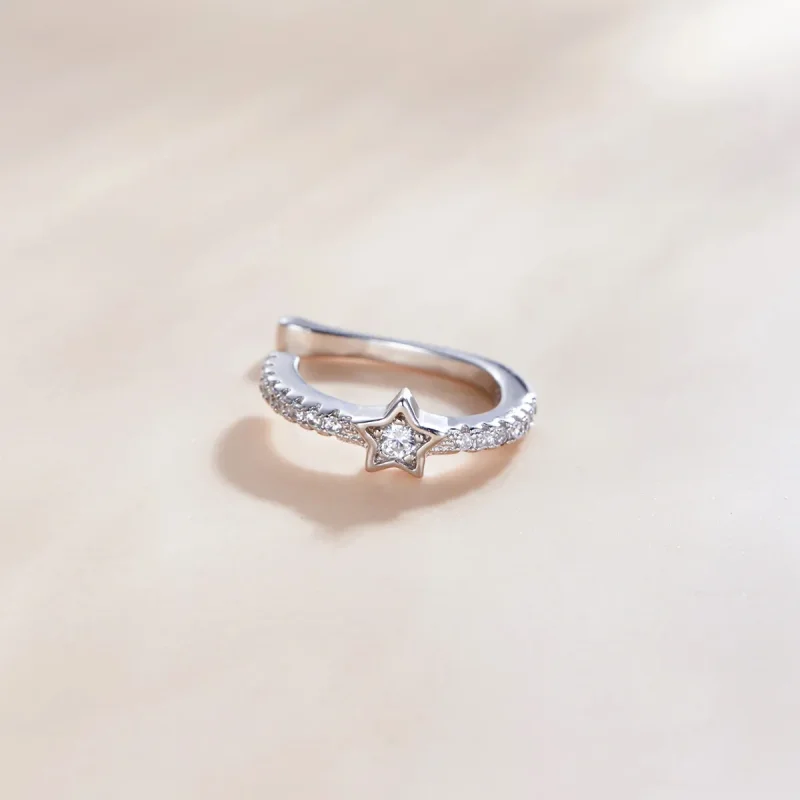 (image for) Pandora Style Silver Ear Clip, Single Ear Clip - SCE1024 - View 2