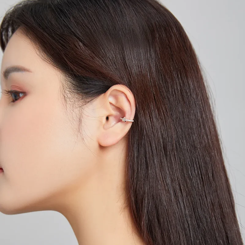 (image for) Pandora Style Silver Ear Clip, Single Ear Clip - SCE1024 - View 4