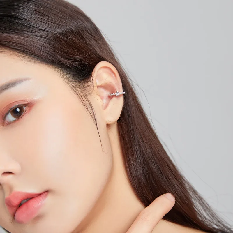 (image for) Pandora Style Silver Ear Clip, Single Ear Clip - SCE1024 - View 6