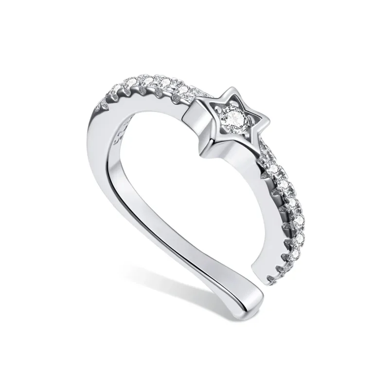 (image for) Pandora Style Silver Ear Clip, Single Ear Clip - SCE1024 - Product Image