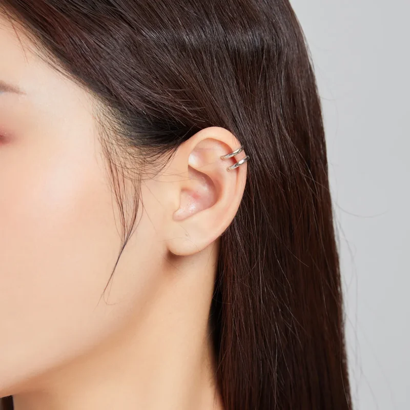 (image for) Pandora Style Silver Ear Clip, Single Ear Clip - SCE1025 - View 5