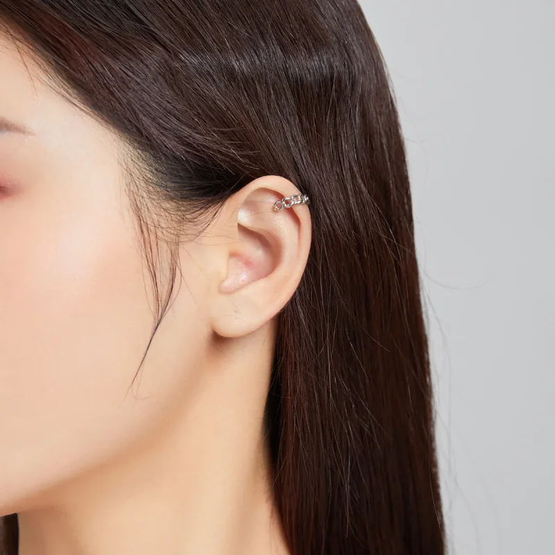 (image for) Pandora Style Silver Ear Clip, Single Ear Clip - SCE1027 - View 6