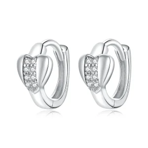(image for) Pandora Style Silver Hoop Earrings, Bright Love - SCE1109